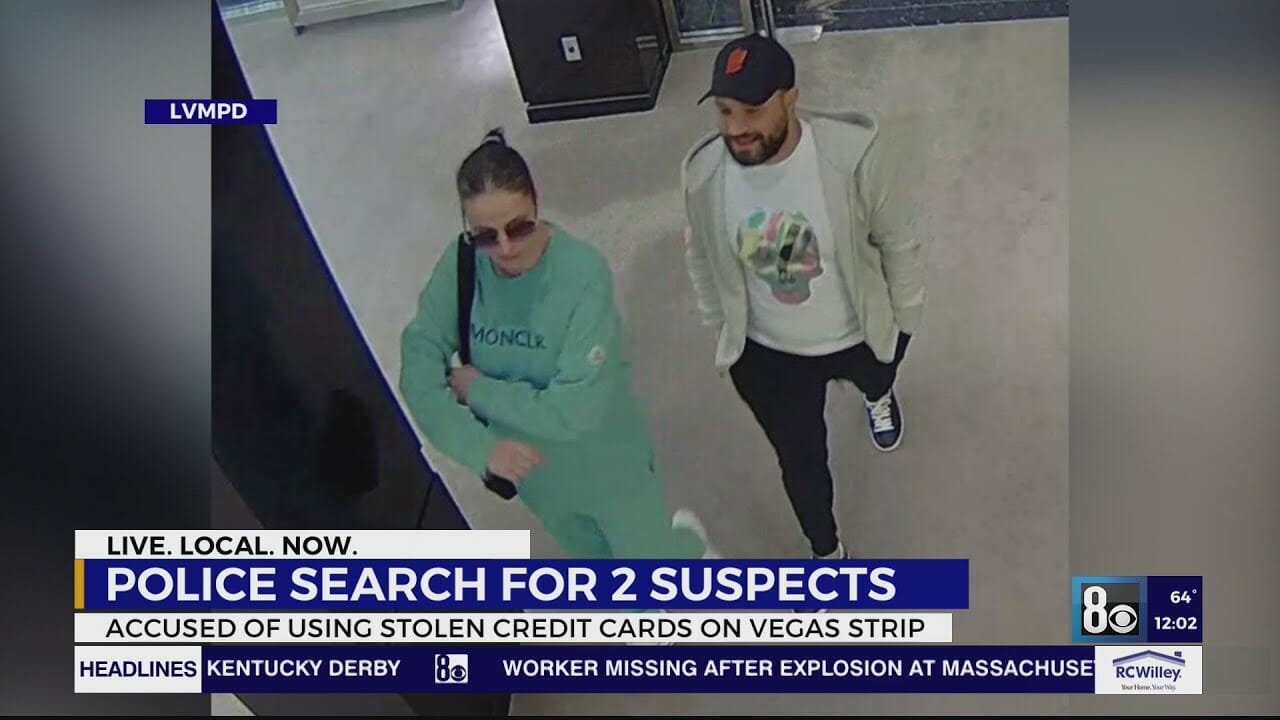 Police seek 2 suspects accused of using stolen credit cards on Las Vegas Strip after gym locker brea