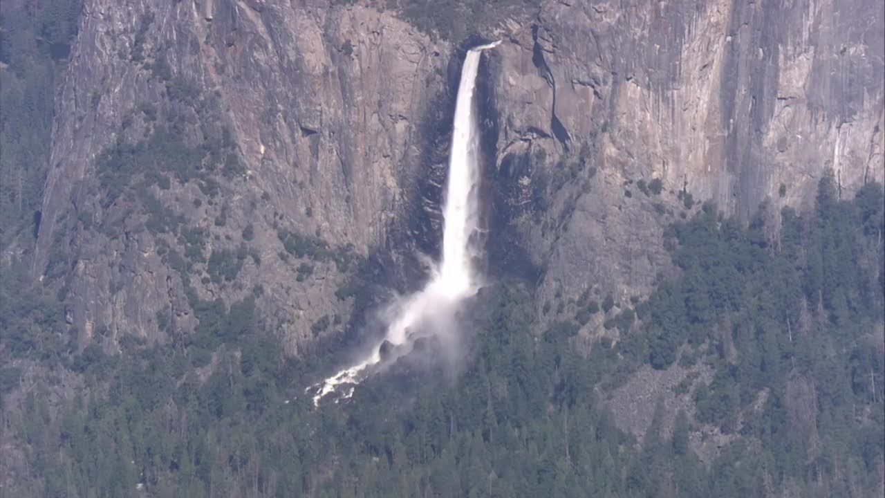 Raw: View Of Bridalveil Fall In Yosemite