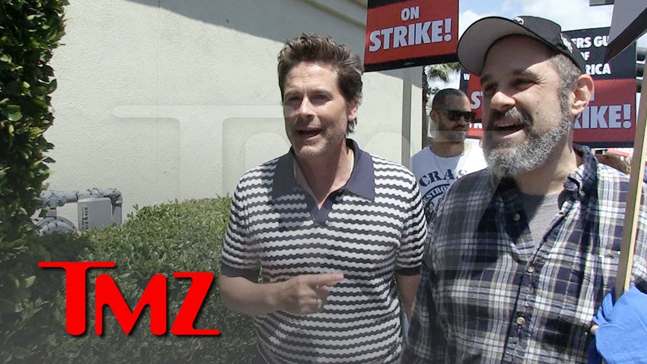 Rob Lowe Joins His Son In Writers’ Strike Outside Paramount Studios | Tmz