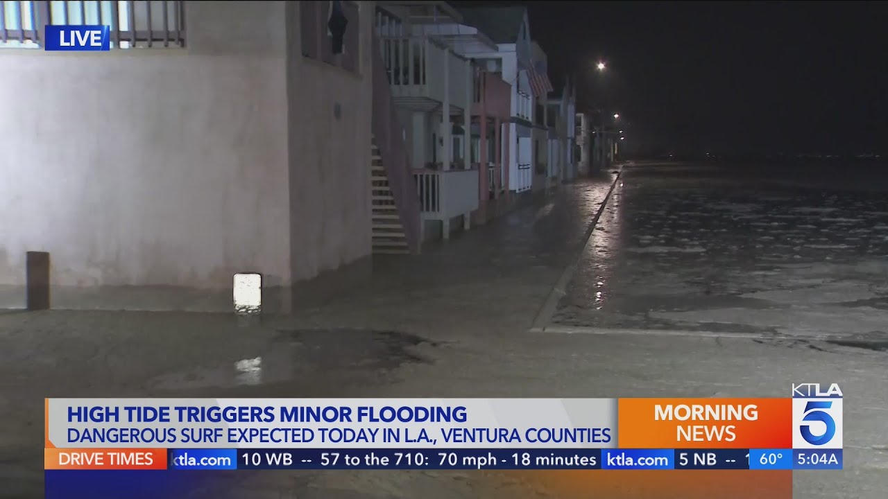 Seal Beach Sees Flooding Amid Large Surf, High Tide