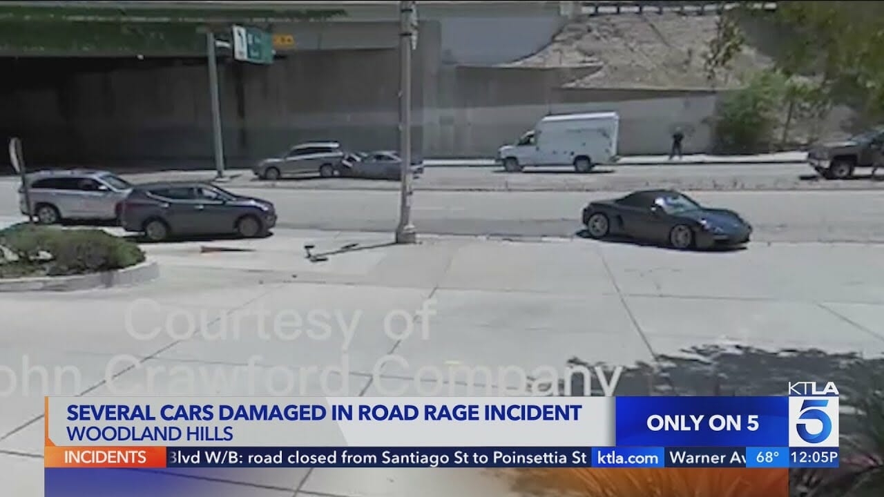 Several Cars Damaged In Woodland Hills Road Rage Hit And Run Crash