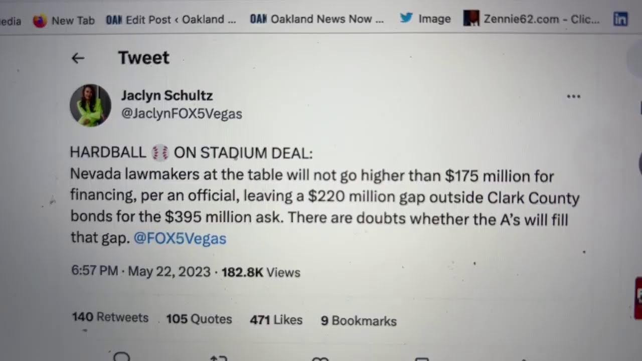 Source Involved With Oakland A’s Las Vegas Ballpark Project Says Fox 5 Jaclyn Schulz Tweet Baseless