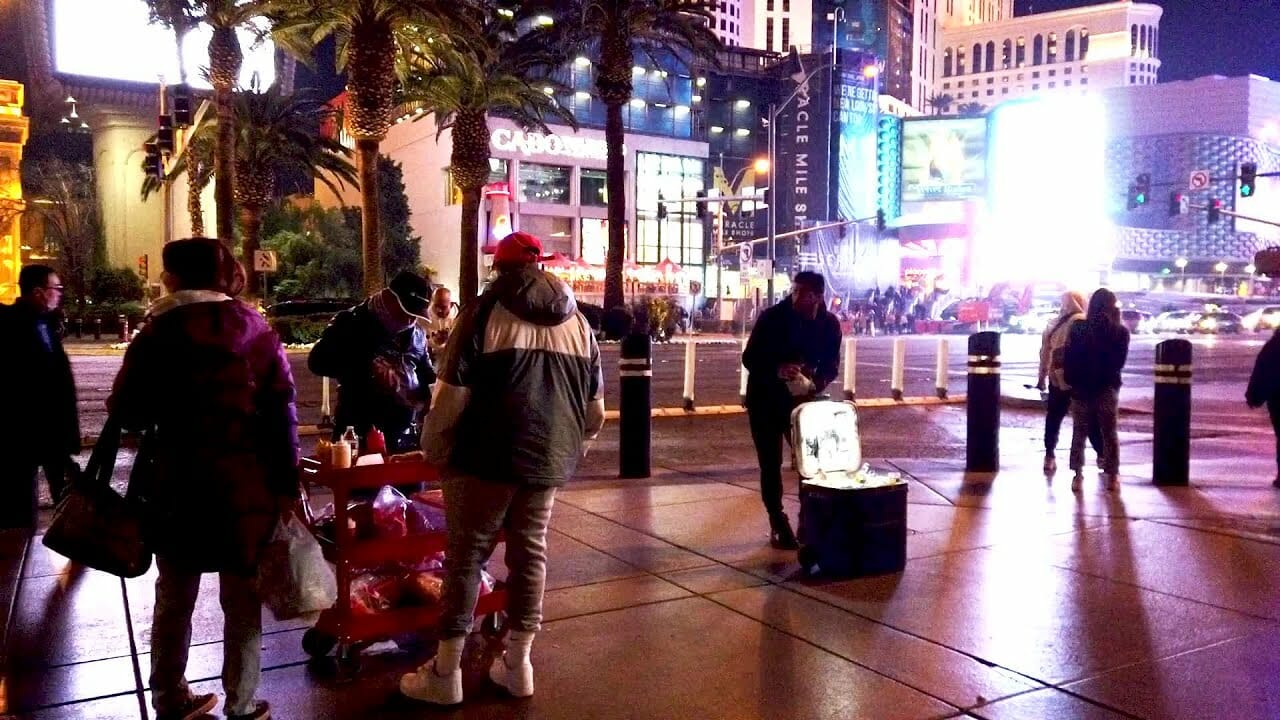 Street vendors on the Las Vegas Strip