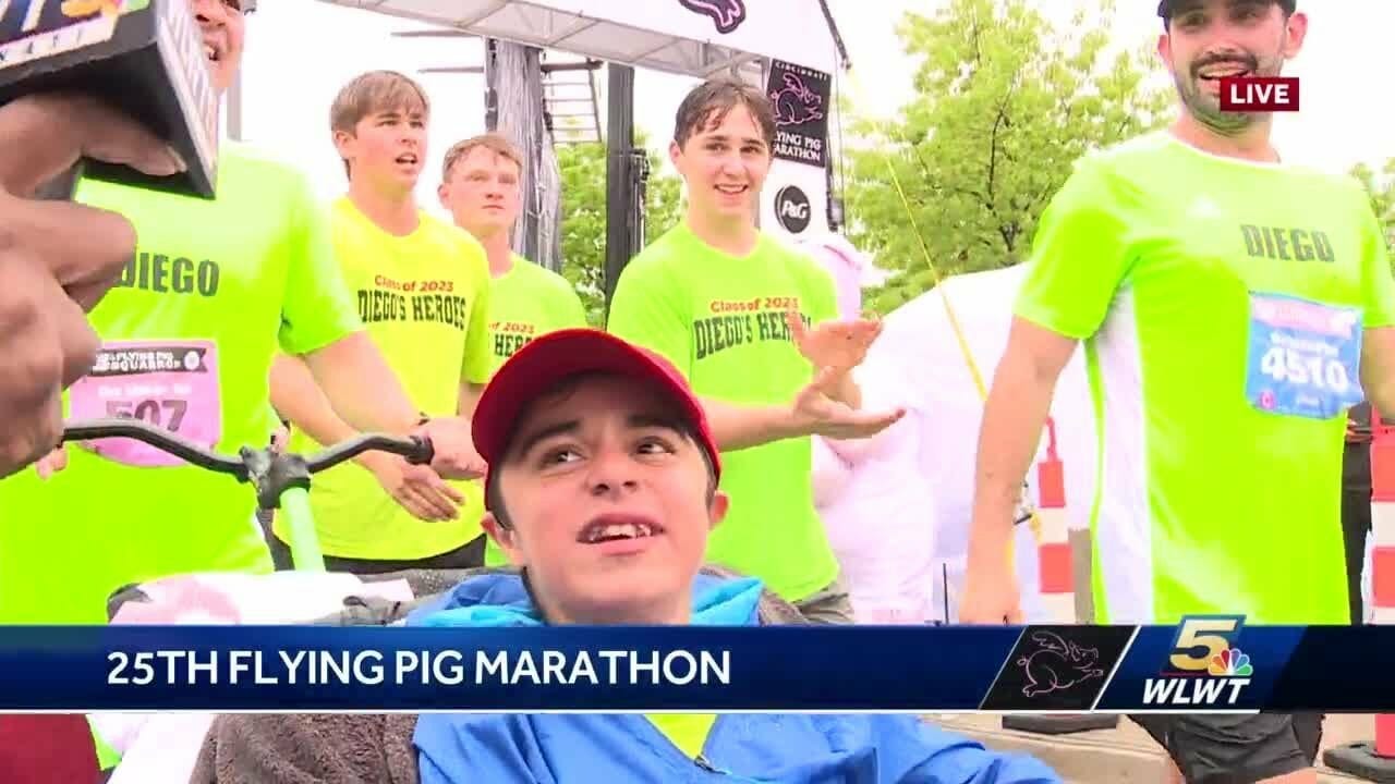 Teen Battling Rare Disease Pushes Through To Finish 12th Flying Pig Marathon