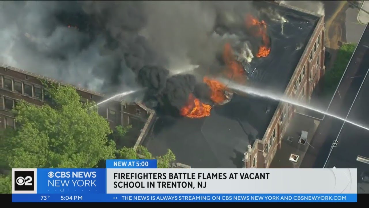 Vacant School In Trenton Goes Up In Flames