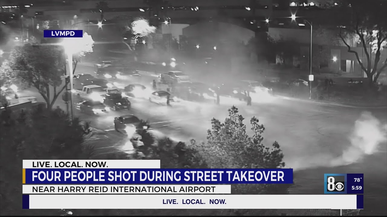 Video Shows 4 Shot, 1 Critically Hurt In Las Vegas Street Sideshow