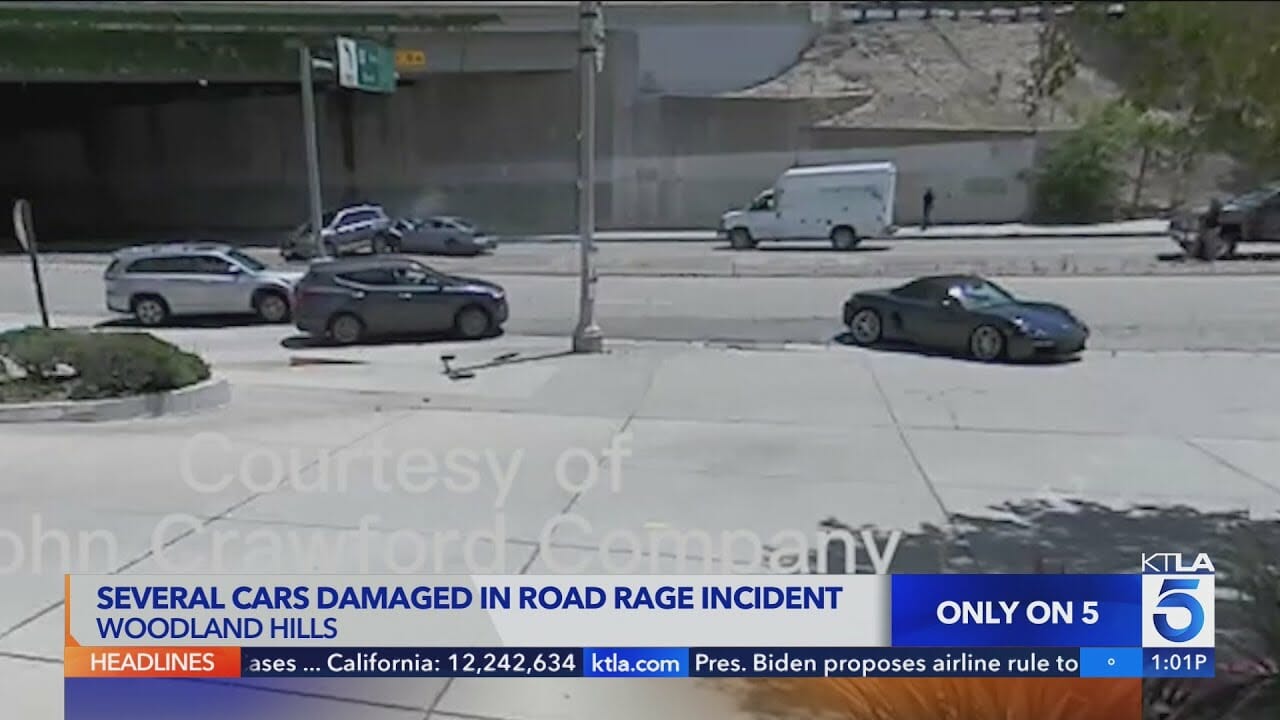 Video Shows Mustang Hit Several Cars In Woodland Hills Road Rage Incident