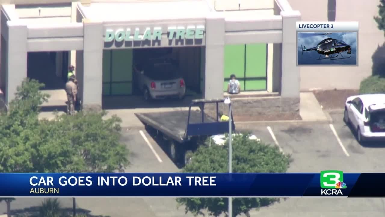 Videos Show Damage After Woman Drives Into Auburn Dollar Tree; Dog Jumped Off Lap, Chp Says