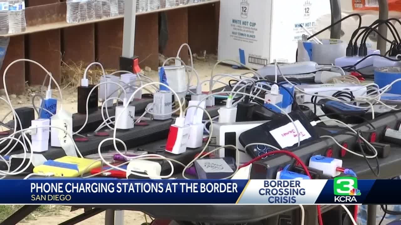 Volunteers Provide Cellphone Charging Stations For Migrants At The Border