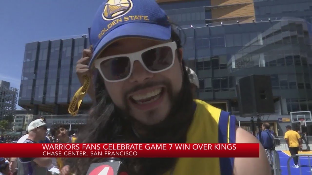 Warriors Fans At Thrive City Celebrate Game 7 Win Over Kings