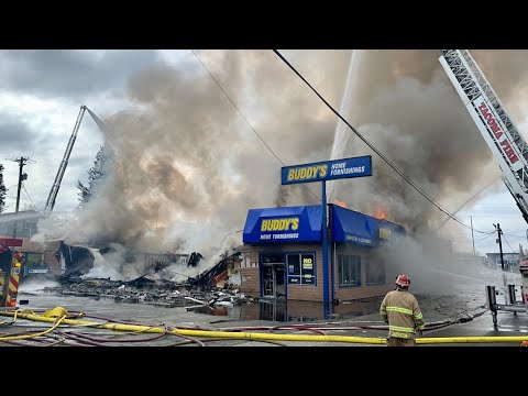 Watch: Firefighters Put Out Hot Spots After Buddy’s Home Furnishings Catches Fire