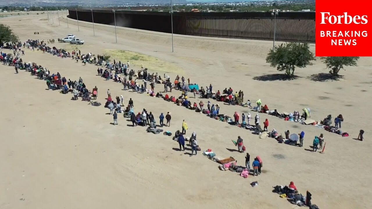 Watch: Hundreds Of Migrants Attempt To Cross Into Us From Mexico Just Days Before Title 42 Ends