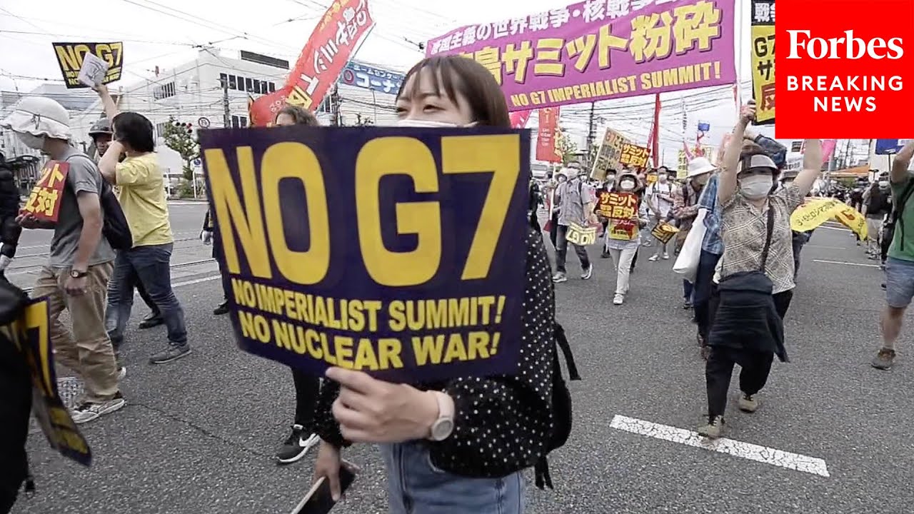 Watch: Protesters Opposing G 7 Summit Demonstrate In Hiroshima, Japan