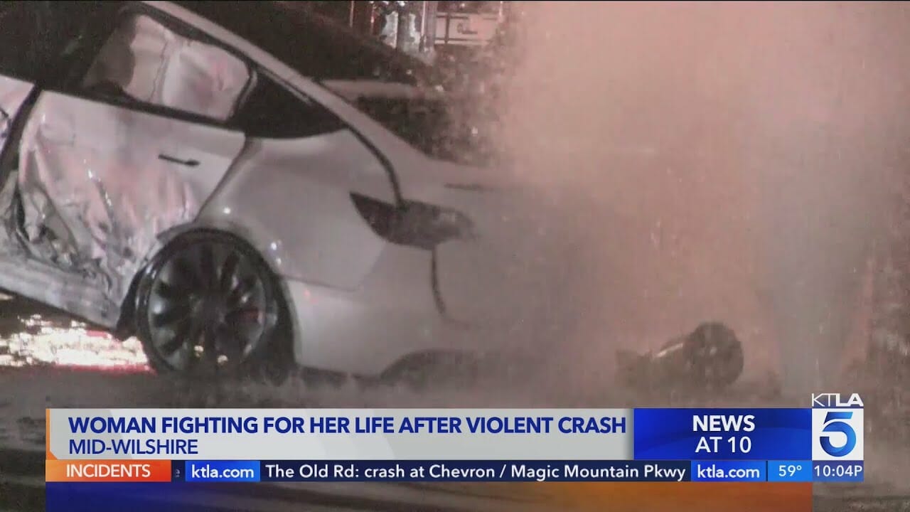 Woman Fights For Her Life After Violent Crash In Mid Wilshire