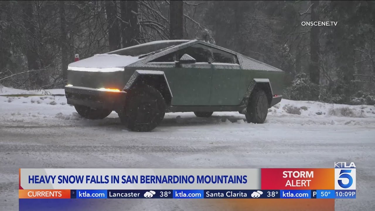 Heavy snowfall in surprises motorists in San Bernardino Mountains