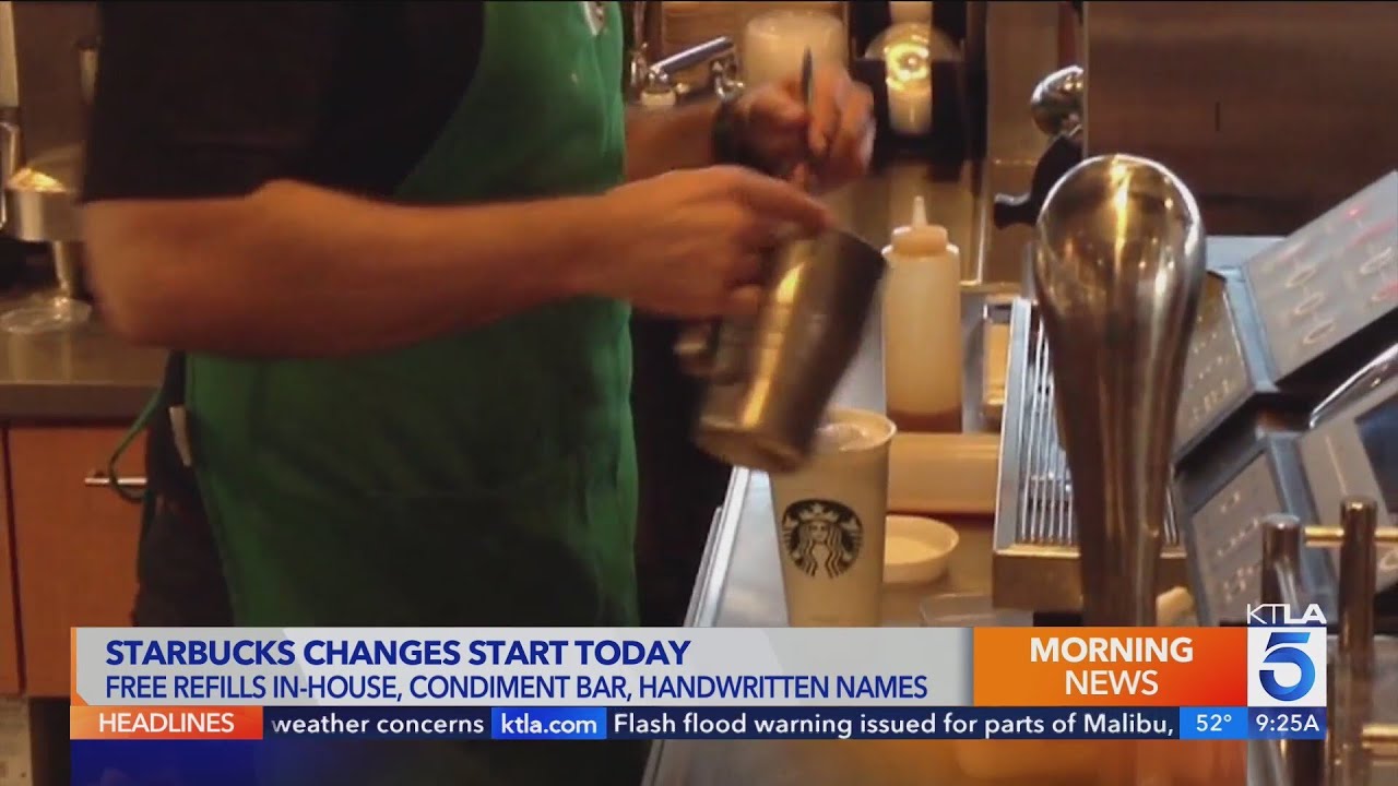 Starbucks offering free refills to all customers, bringing back condiment bar