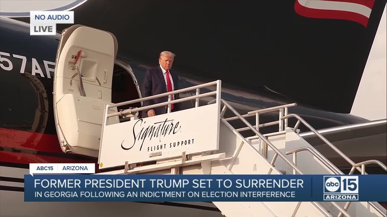 Former President Trump Arrives In Georgia To Surrender To Authorities