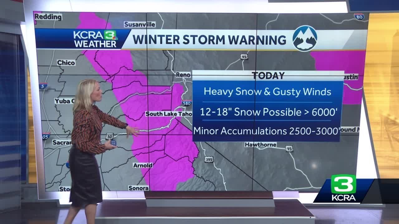 California Winter Storm Warning: Forecast For Heavy Sierra Snow On Wednesday