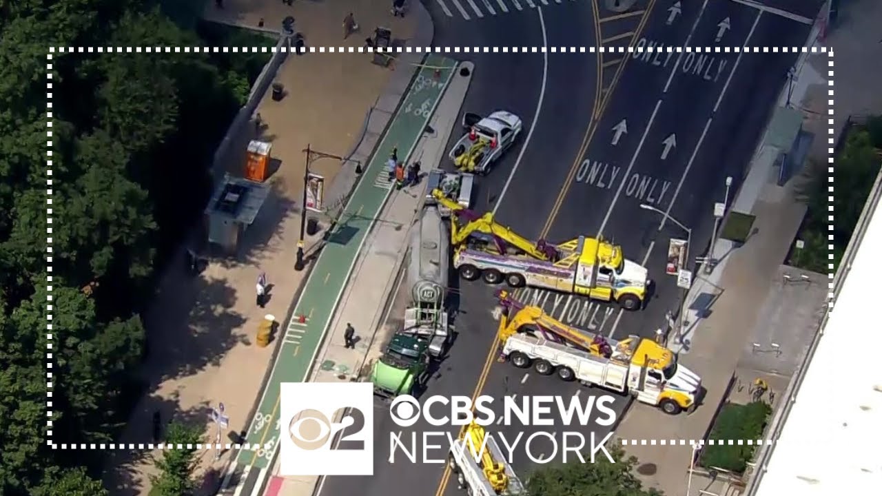 Cement Truck Overturns Near Grand Army Plaza