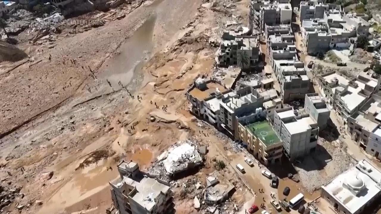 Drone Footage Shows Massive Destruction Left In Wake Of Devastating Floods In Eastern Libya | Ap