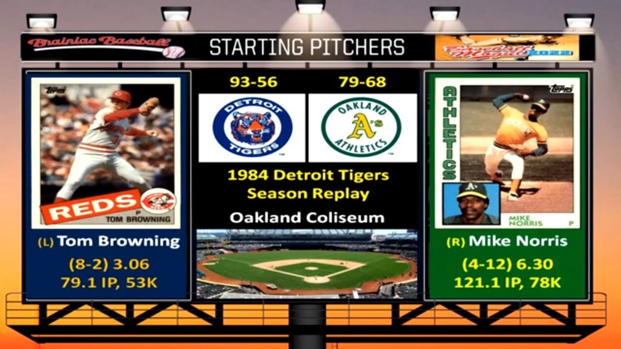 Game 150 – 1984 Detroit Tigers Season Replay V Oakland Athletics @ Oakland Coliseum