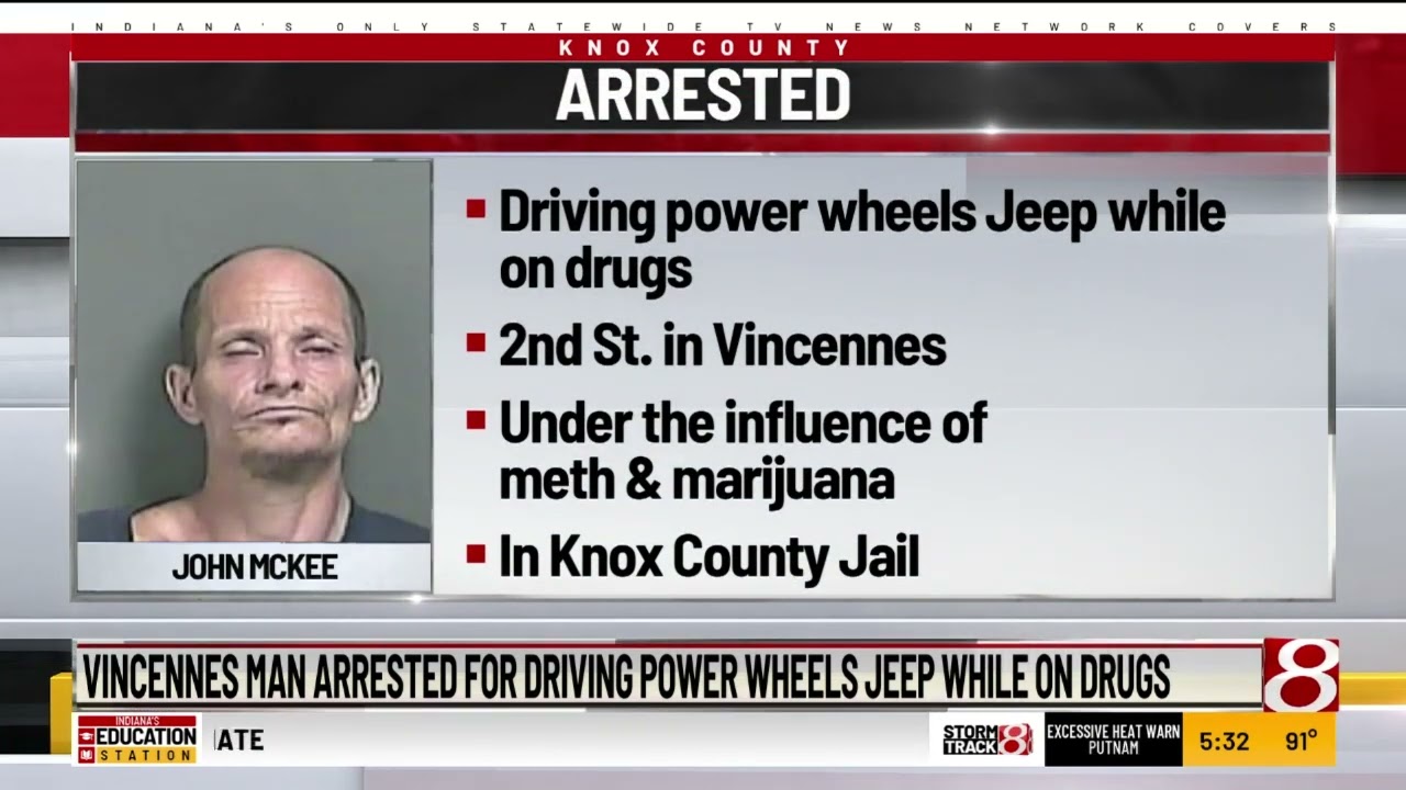 Vincennes Man Arrested For Driving Power Wheels Jeep While On Drugs