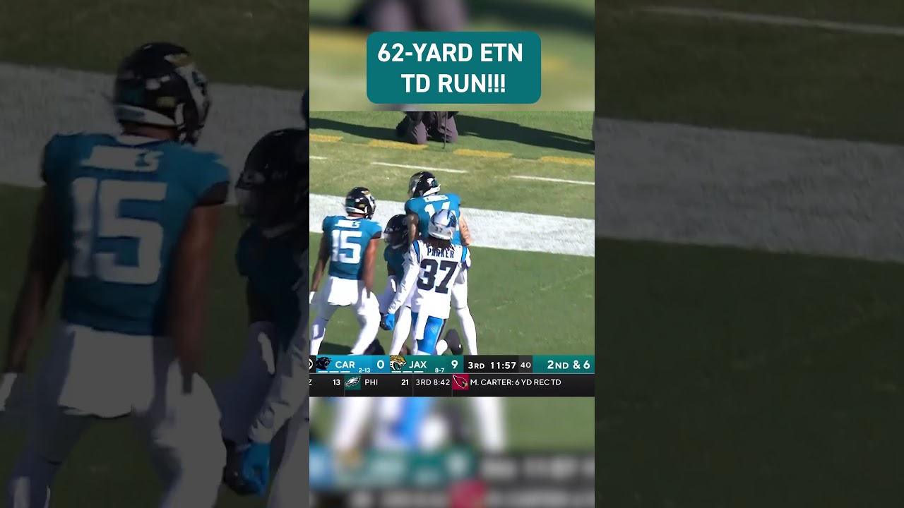 Holy Cow 😱… Etn Breaks Away For 62 Yard Td Run! #carvsjax #duuuval #jaguars | Jags News