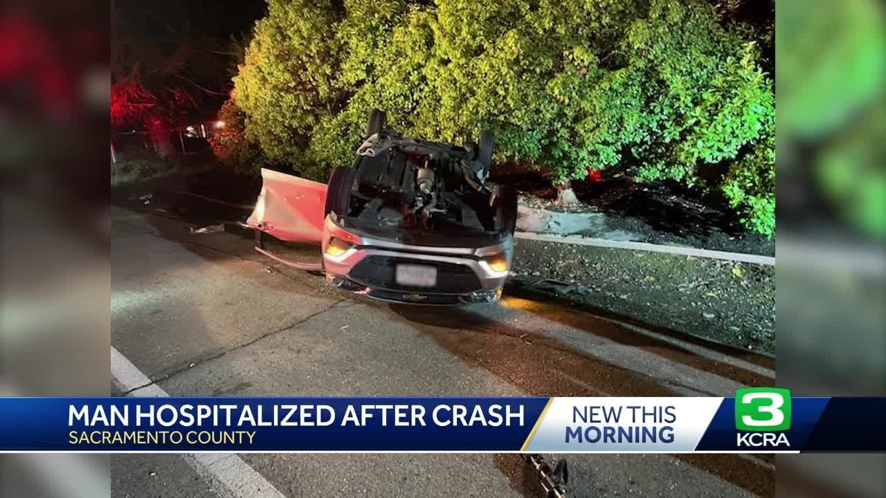 Man Hospitalized With Major Injuries After Vehicle Overturns In Sacramento County Crash