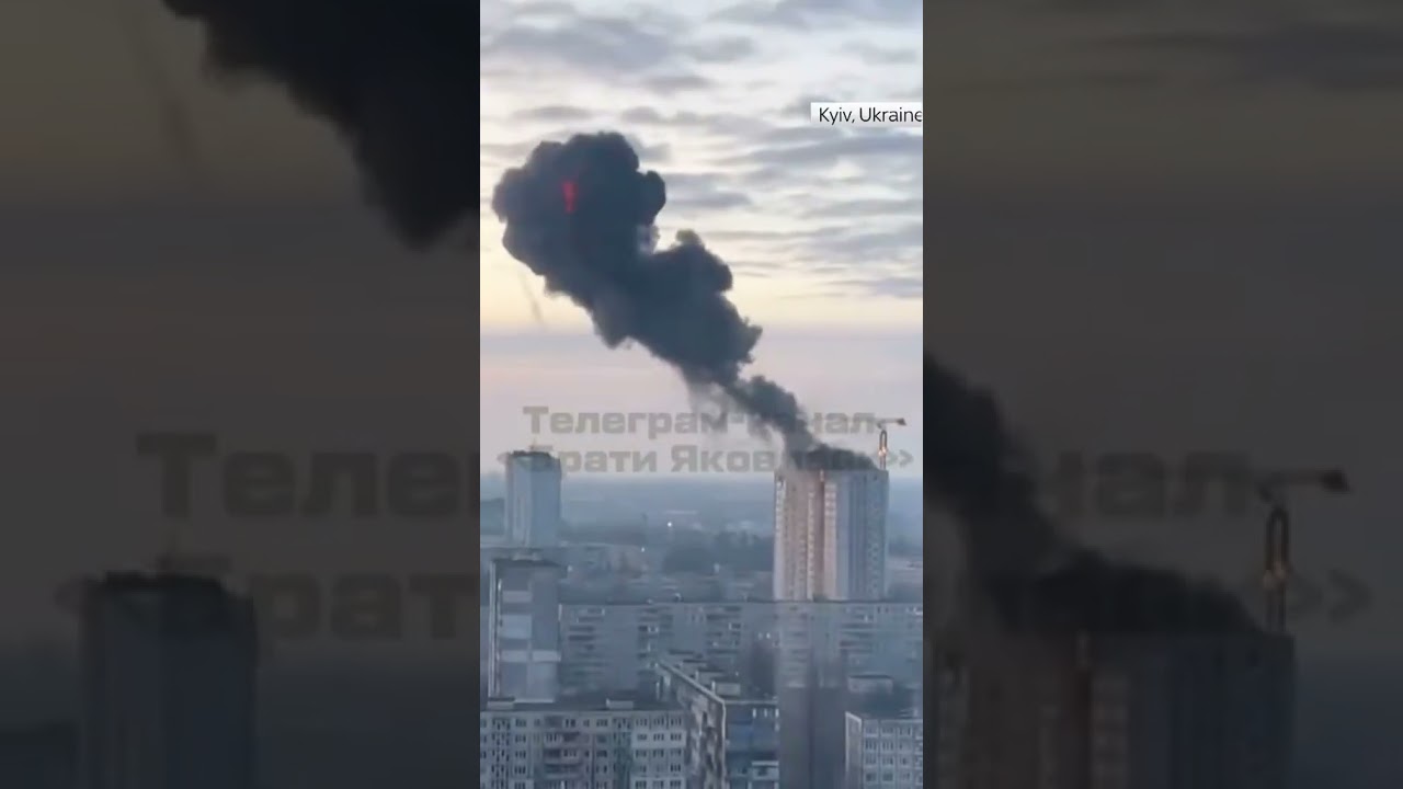 Moment Kyiv Building Explodes