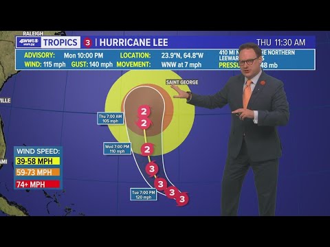 Monday Evening Tropical Update: Hurricane Lee Expected To Weaken; Warm Week Expected In New Orleans | New Orleans News