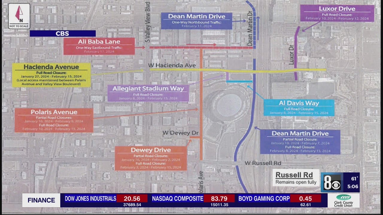 Month Long Super Bowl Construction Begins Wednesday On Las Vegas Strip