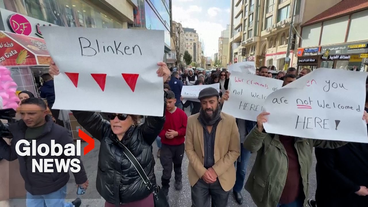 Palestinians In West Bank Protest Us Blinken’s Ramallah Visit