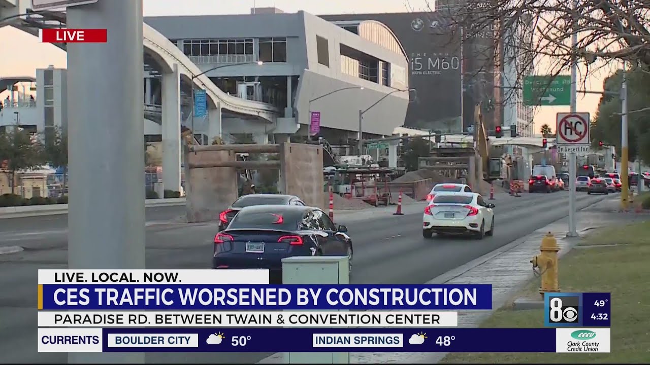 Paradise Road Work Near Las Vegas Convention Center To End By Summer, Ces Traffic Impacted In Meanti