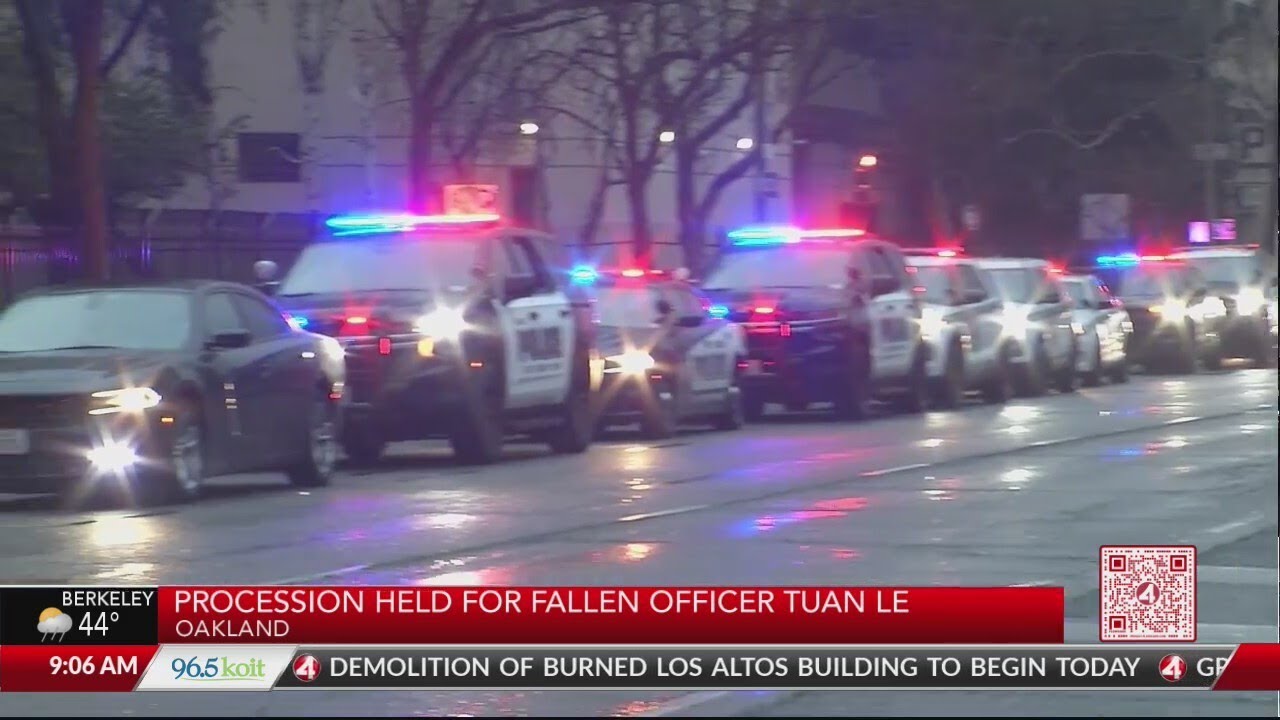 Procession Held For Fallen Oakland Officer Tuan Le Ahead Of Memorial