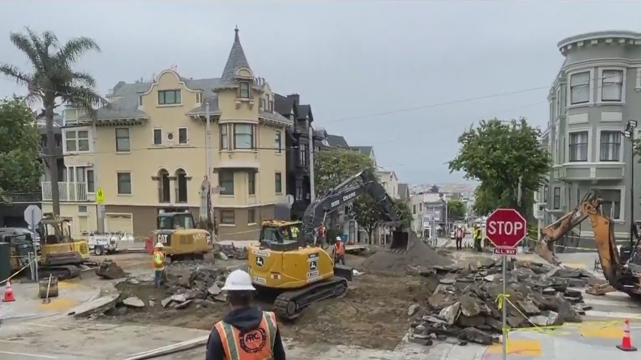 Repairs Of Sinkhole Caused By Broken San Francisco Water Main Continue