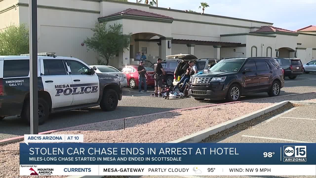 Stolen Car Chase Ends In Arrest At Hotel