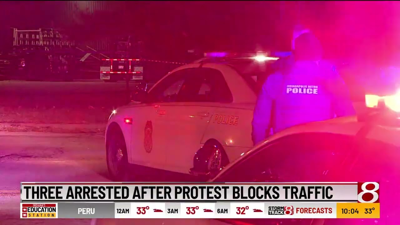 Three Arrested After Protest Blocks Traffic