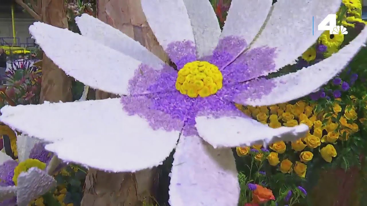 Volunteers Ad The Finishing Touches To Rose Parade Floats