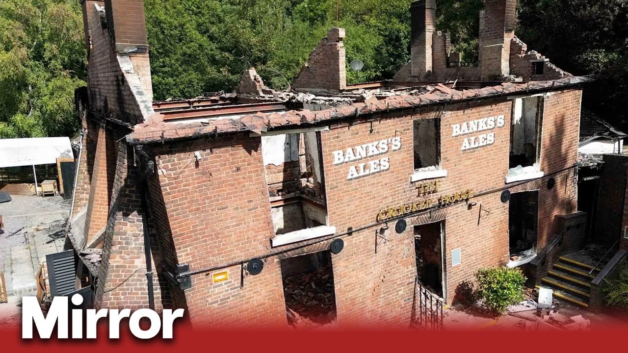 Two Men Arrested After Fire At Crooked House Pub | Uk News