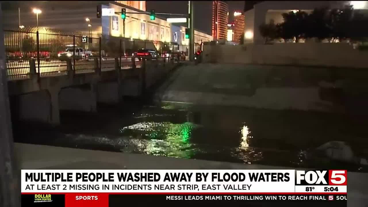 2 Missing, Multiple Washed Away By Flood Waters In Las Vegas Canals